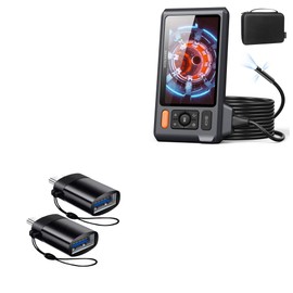 BoxWave Cable Compatible with Depstech Triple Lens borescope Inspection Camera (5 in) - USB-C to A PortChanger (2-Pack), USB Type-C OTG USB Portable Keychain - Slate Black