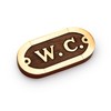 NKlaus 11765 Toilet Door Sign Brass and Wood 10.5 x