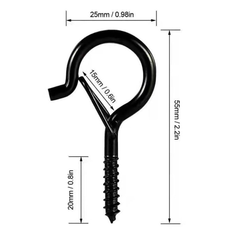 CARPEDIEM Ceiling Hooks, Carbon Steel, Wall Hooks, Cabinet Hooks, Mounted,