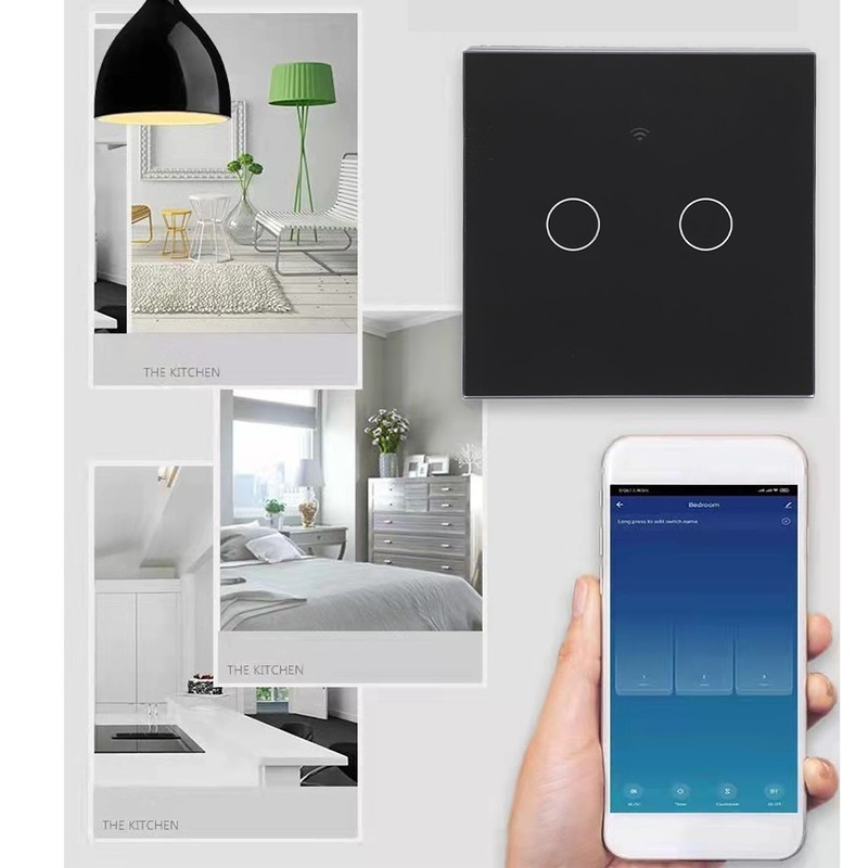 Remote Control Switch 2 Way WiFi AC 80‑260V 10A Touch