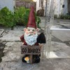Grumps Traditional Garden Gnome with Red Hat Holding Sign Saying