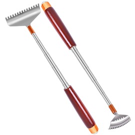 Back Scratcher for Adults, Extendable, Pack of 2 Back Scratchers for Women Men Telescopic with Wooden Handle, Improved 304 Stainless Steel Wider Claw, Multifunctional Hand Massage Ball for Body