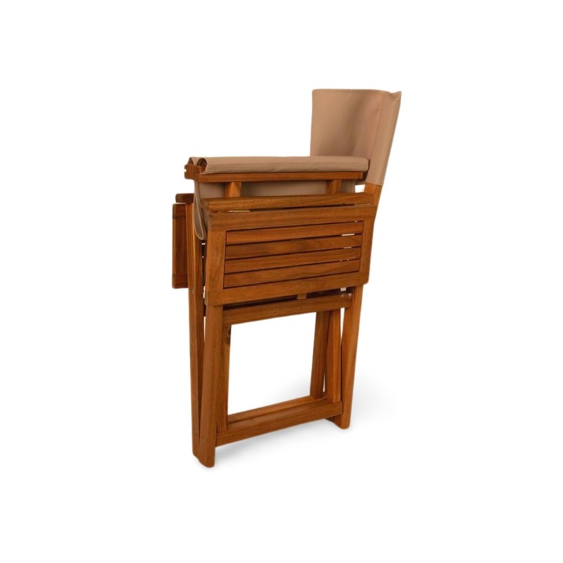 Outdoor Folding Directors Chair with Side Tables
