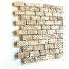 Walnut Travertine 1x2 Tumbled Natural Stone Mosaic Brick Joint on