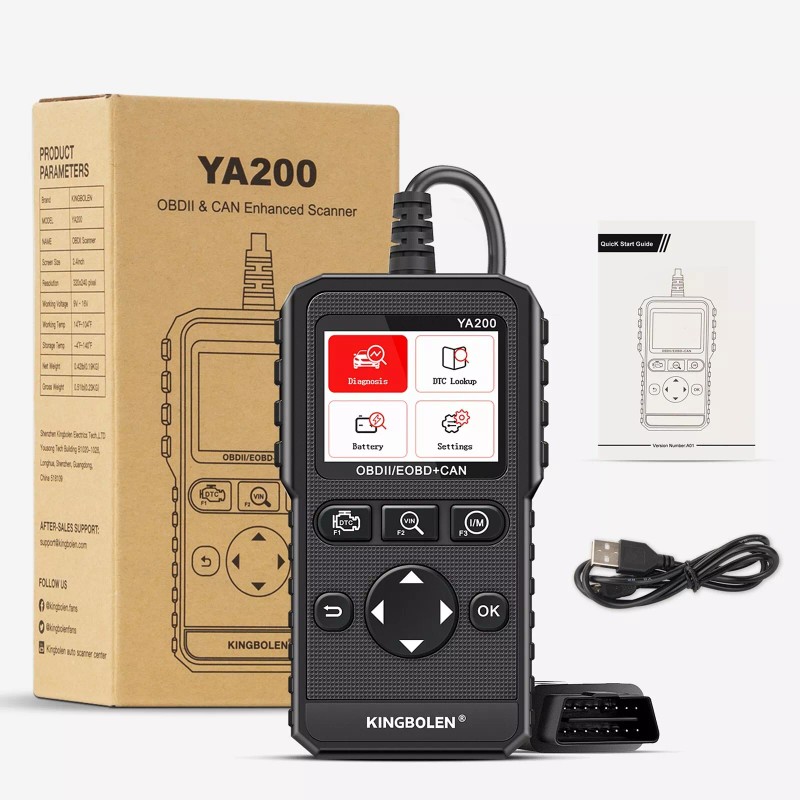 Kingbolen YA200 Auto OBD2 Diagnostic Scanner Car Code Reader Check