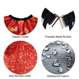 Gabri Professional Barber Cape Gown - Premium Hairdressing Cape for Hair Salon - Waterproof Hair Cutting Capes and Gowns for Barber Shops (Tools Pattern (Orange), 150cm (L) x 115cm (W))