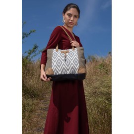 Myra Bag Curio Key Upcycled Canvas Tote Bag S-1384