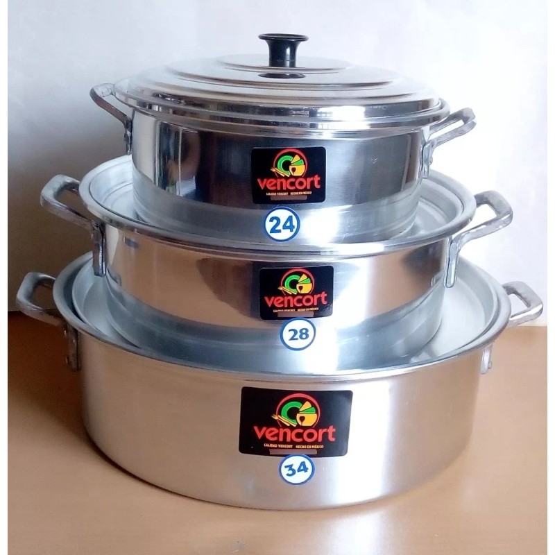 Vencort 3 Ollas Budineras Arroceras De Aluminio