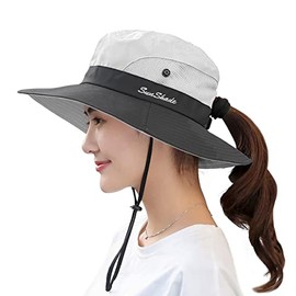 Sun Hats for Women Beach Hat Ponytail Hat Womens Sun Hat Beach Hats for Women Beige