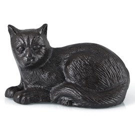 MOLIGOU Cast Iron Cat Statue, Cat Figurine Home Decor, Cat Sculpture Decor for Shelf, Garden