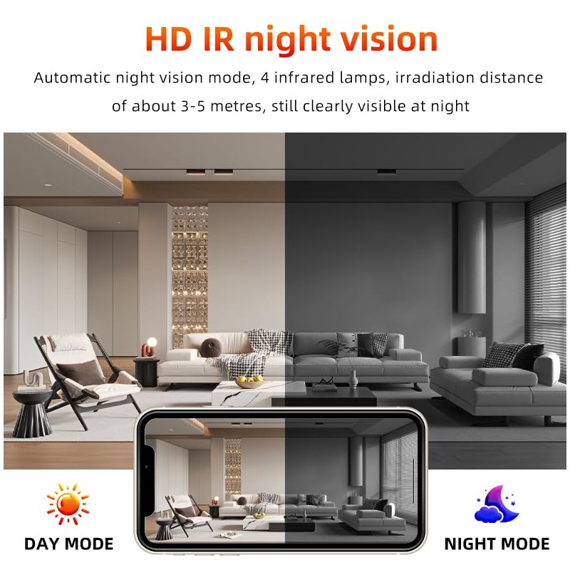 Hszsxjk Mini Cmara, 4K Hd Nanny Cam para el Hogar