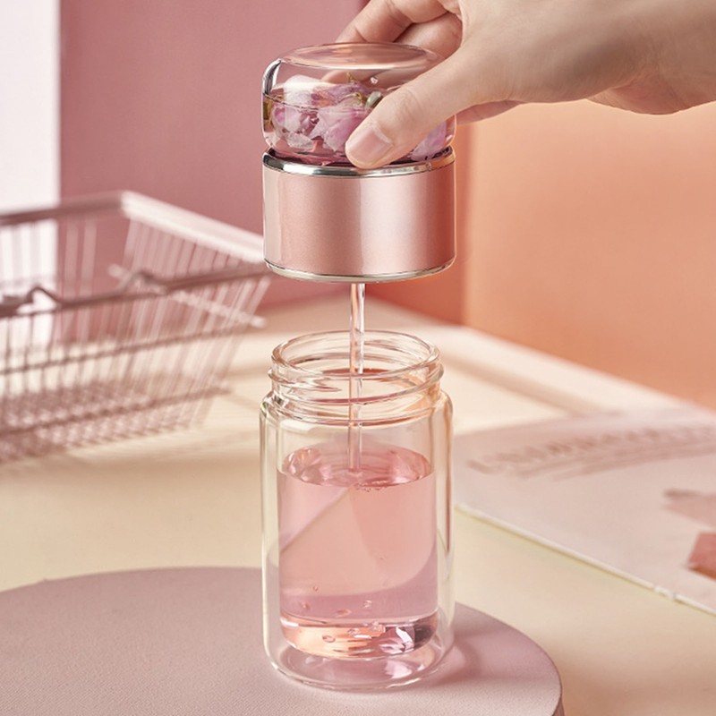 Tea Infuser Bottle 420ml Double Layer Stainless Steel Leakage Proof