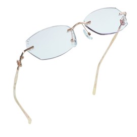 LifeArt Blue Light Blocking Glasses,Computer Reading Glasses,Rimless Frame Tinted Lens with Diamond,Stylish for Women (+3.00 Magnification)