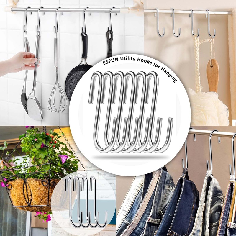 30 Pack 2.4 inches Heavy Duty S Hooks for Hanging,