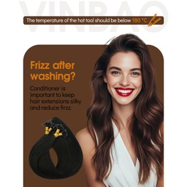 VINBAO U Tip Hair Fusion Human Hair Extensions for Women Jet Black Hair Extensions Color #1 Silky Straight Hair U Tip Hair Extensions Remy Hair Fusion Extensions Human Hair 20 Inch (u tip#1-20inch)