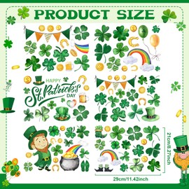 Glenmal 77 Pcs St. Patrick's Day Wall Clings Stickers Lucky Shamrock Clover Leprechaun Decals Wall Decals Stickers for St. Patrick's Day Party Wall Window Glass Door Decoration (Hat)