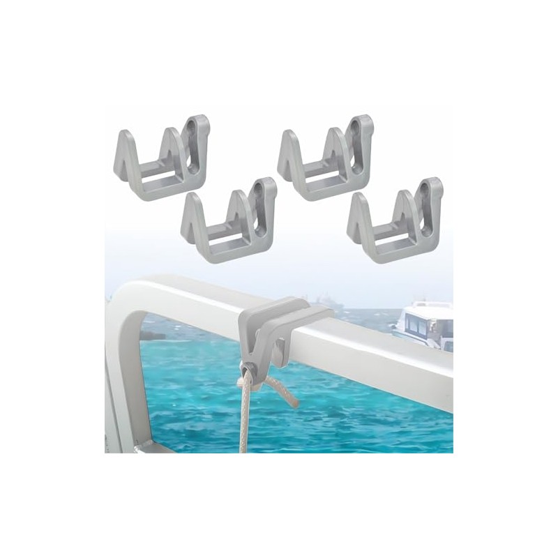 Pontoon Boat Fender Hanger Clips - Quick Installation, 4 Pack