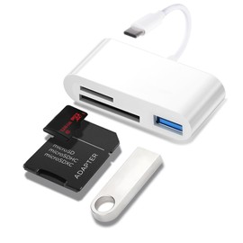 XdealCozyxc 3 In 1 USB C to SD Card Reader for Type C OTG Adapter USB C to Micro SD TF