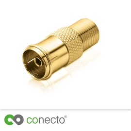 conecto SA-CC50835 Antenna Adapter F Female to IEC Coax Female Adapter for Connecting IEC Connectors to Satellite Connectors SA-CC50835
