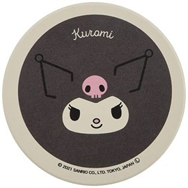 Kaneshotouki 493527 Sanrio Chromi Ceramic Absorbent Coaster, Diameter 3.5 inches (9 cm), Face, Black