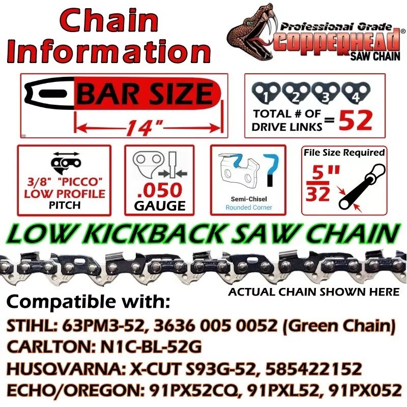 For Dolmar COPPERHEAD 14" BAR & CHAIN KIT DOLMAR ES171