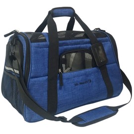 Mr. Peanuts Bolsa de Viaje de Lujo de Dos Tonos con Forro Polar, Nuevo diseño, compatibilidad bajo el Asiento, Perfecto para Gatos y Perros pequeños  