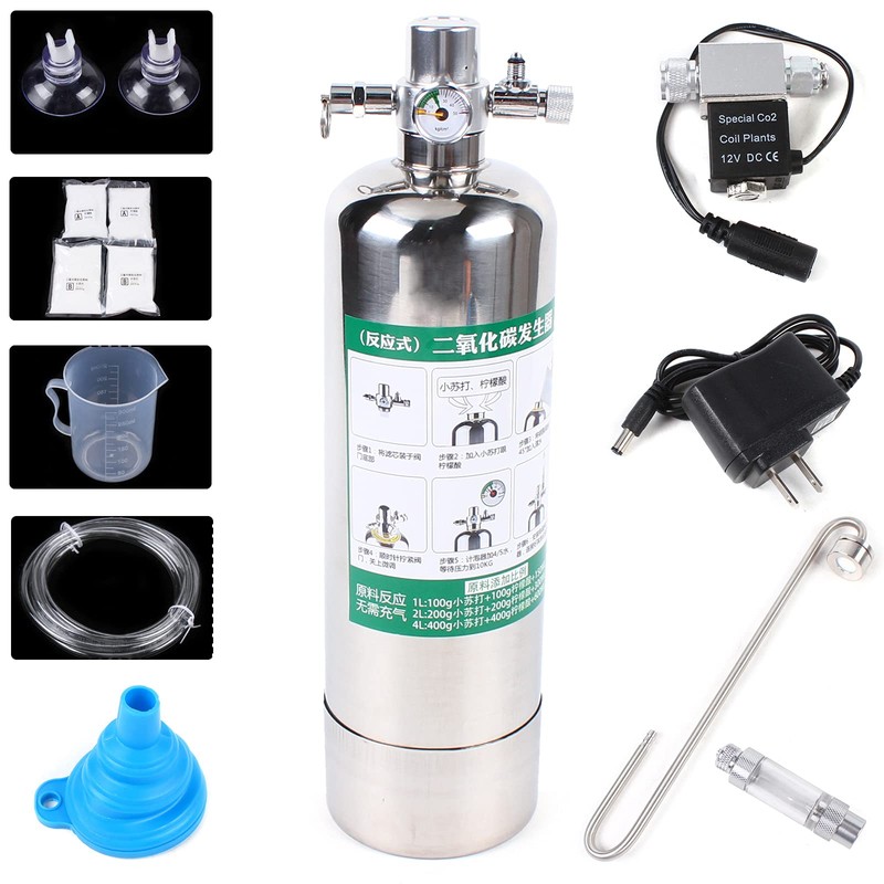 Aquarium Plants Cylinder Co2 Generator System Kit Carbon Dioxide Reactor