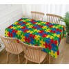 Hafangry Autism Awareness Tablecloth April Puzzle Piece Decoration Rustic Kitchen