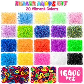 Sundaymot 18000+ Rubber Loom Bands Kit, Loom Bracelet Making Kit for Girl, with Canvas Bag, Charms Beads, DIY Art Craft Set, Rubber Band Bracelet Kit Creative Birthday Gifts for Girls and Boys