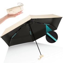 SpotDoo Folding Parasol, For Both Sunny and Rainy Weather, Capsule Umbrella / Palm Size 6.3 inches (16 cm), W Ribs, 6 Ribs, Durable, Unbreakable, Ultra Small, Lightweight, 7.1 oz (208 g), 99.9% UV Reduction, UPF50+, Light Shield, Heat Shield, Folding Umbrella, Protection Against Extreme Heatstroke, Women's, Men's,