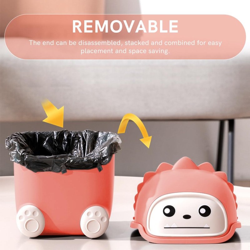 EACHPT Table Rubbish Bin, Table Bin with Lid, 5 L