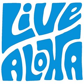 Live Aloha - Hawaiian Good Vibes Vinyl Cutout Sticker 3.4-by-3.25 Inches (Pink)