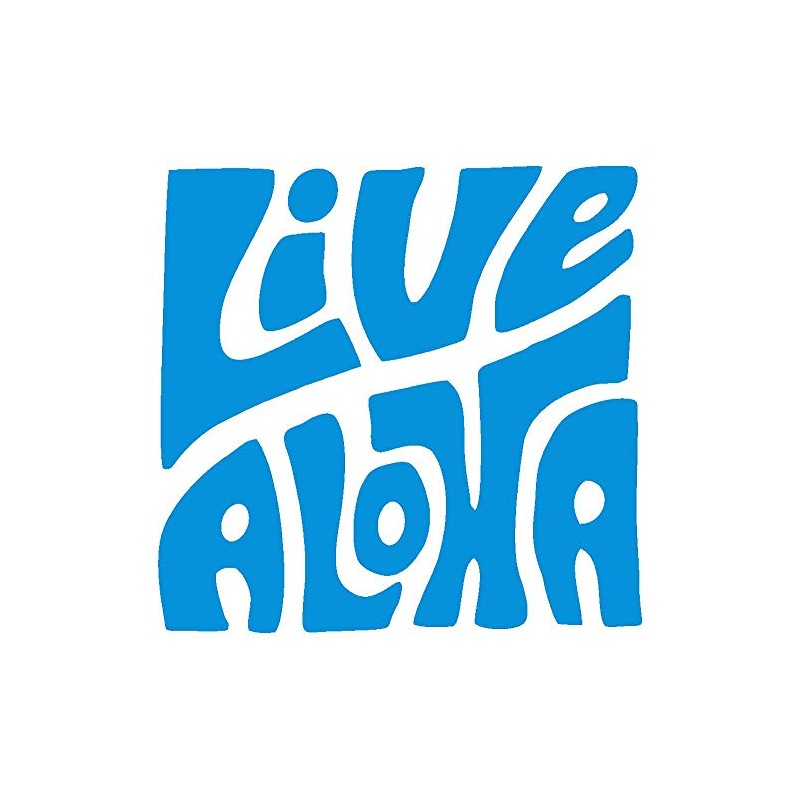 Live Aloha - Hawaiian Good Vibes Vinyl Cutout Sticker 3.4-by-3.25