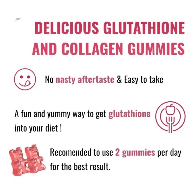 Glutatión Cuidado De La Piel Gominolas De Colágeno 60 Frutos