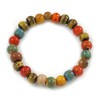 Avalaya Multicoloured Ceramic Round Bead Stretch Bracelet - 17cm L/10mm