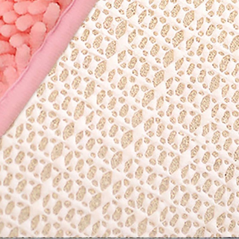 JAIJY Lught Purple Heart Shaped Chenille Bath Mat Soft Absorbent