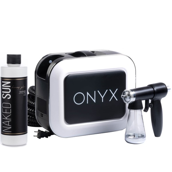 Naked Sun Onyx Spray Tan Machine with Honey Glow Rapid Tanning Solution Bundle (2 Items)