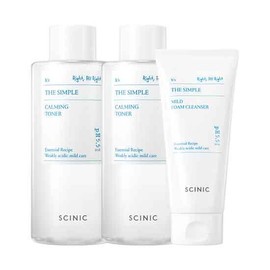Scynic SCINIC The Simple Toner Large Size 300ml 2EA + Free Cleansing Foam / 싸이닉 더심플 토너 대용량 300ml 2EA+클렌징 폼 증정