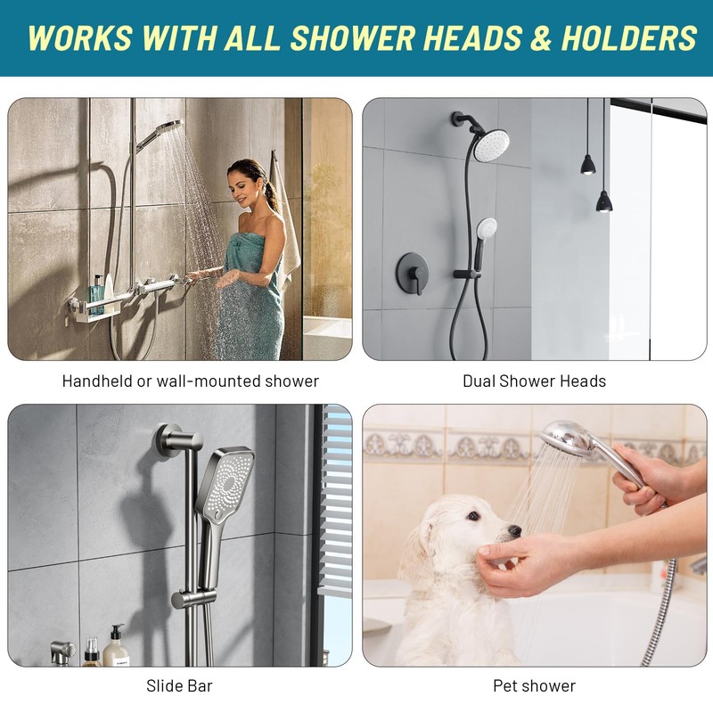 Shower Hose Extra Long 79 Inch, Stainless Steel Handheld Shower