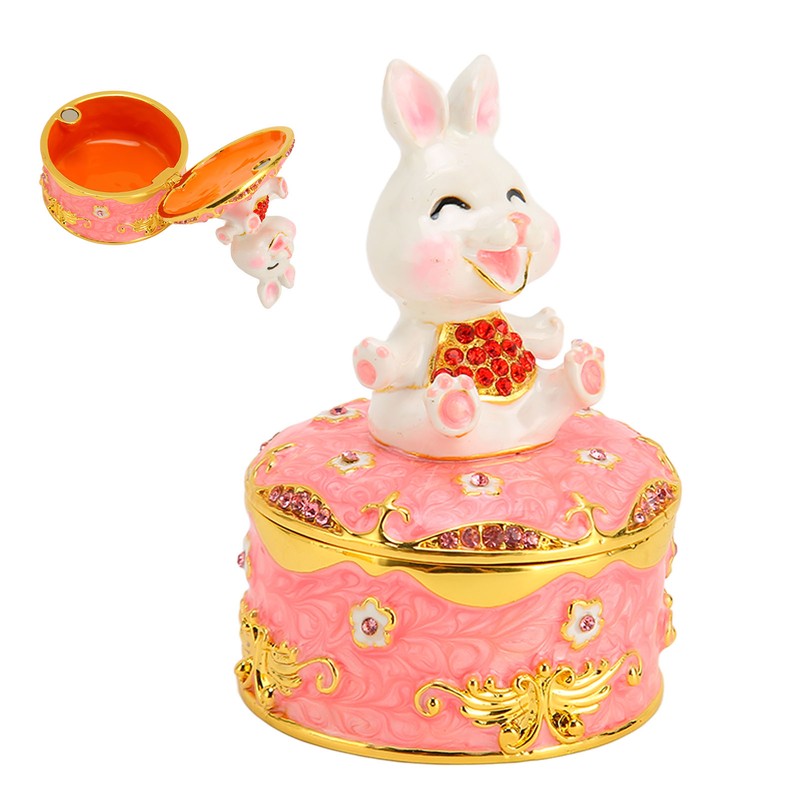 Trinket Box Bunny Shape Exquisite Cute Magnetic Design Jewelry Storage