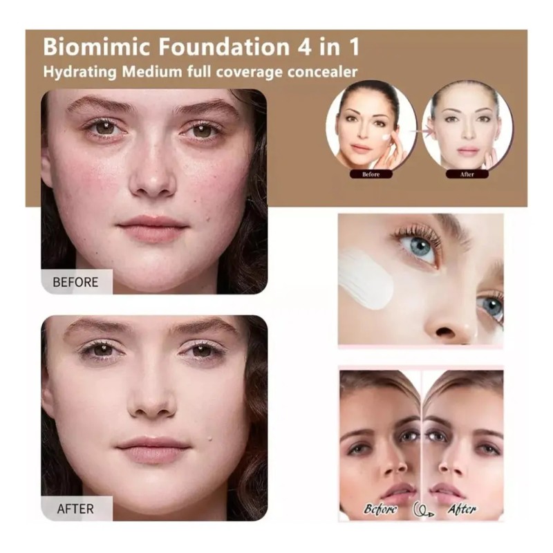 Sin , Biomimic Foundation 4 En 1 - Medium Spectrum