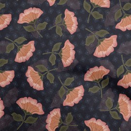 oneOone Cotton Poplin Twill Orange Fabric Dotted Floral Fabric for Sewing Printed Craft Fabric by The Yard 56 Inch Wide