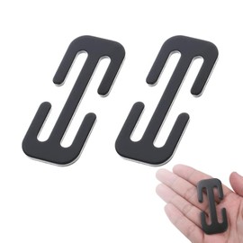 Pack of 2 Metal Car Safety Clip, Metal Seat Belt Adjuster, Seat Belt Holder Lock, Vehicle Safety Clip for Comfortable Driving for All Types of Car Seat Belts (Black)