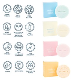Valquer Solid Shampoo, Sulphate-Free, Soap-Free, Plastic-Free, 50g