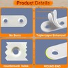 16 Pack 3 inch White Flat Bracket Straight Brace -