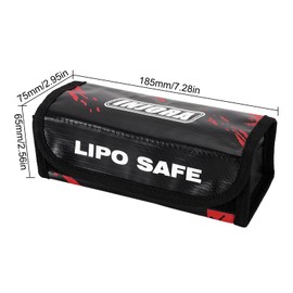 INJORA 2-Pack LiPo Battery Safe Bag Storage Pouch (185x75x65mm)