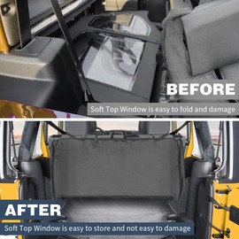 MSIZOY Soft Top Window Organizer Storage Protection Bag Compatible With For Jeep Wrangler JL Unlimited Sports Sahara Freedom Rubicon Gladiator JT 2/4 Door 2018-2024 Replacement for 68358392AC