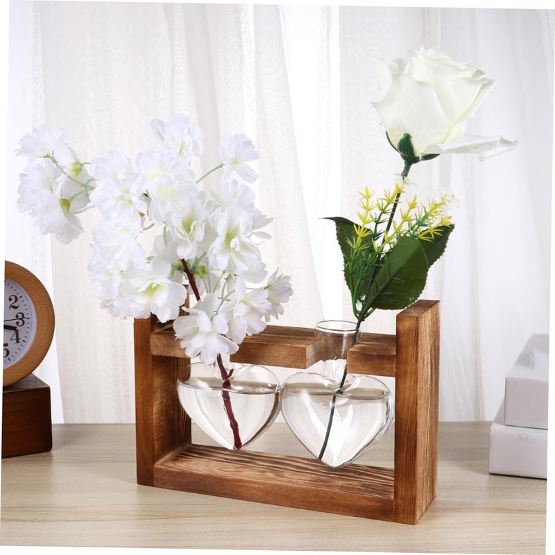 MERRYHAPY 2pcs Heart Vases Hydroponic Plant Vase Decor Container for