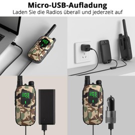 Radioddity PR-T3 Walkie Talkie for Children 16 Channels PMR446 Radio for 3-12 Years Children VOX with Torch 4 km Range for Adventure, Outdoor, Camping, Pack of 2