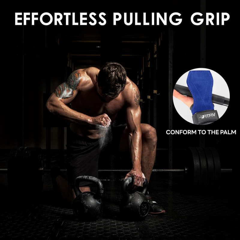FITFIV Weight Lifting Wrist Strap, Double Leather Weightlifting Wrist Straps